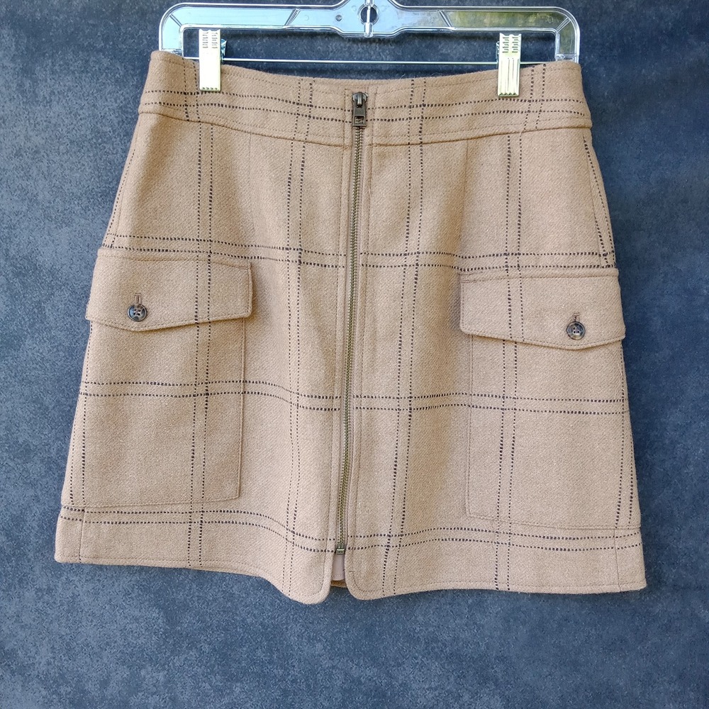 MADEWELL Italian Wool Blend Mini Skirt Plaid A-Line Preppy Schoolgirl‎ Academia